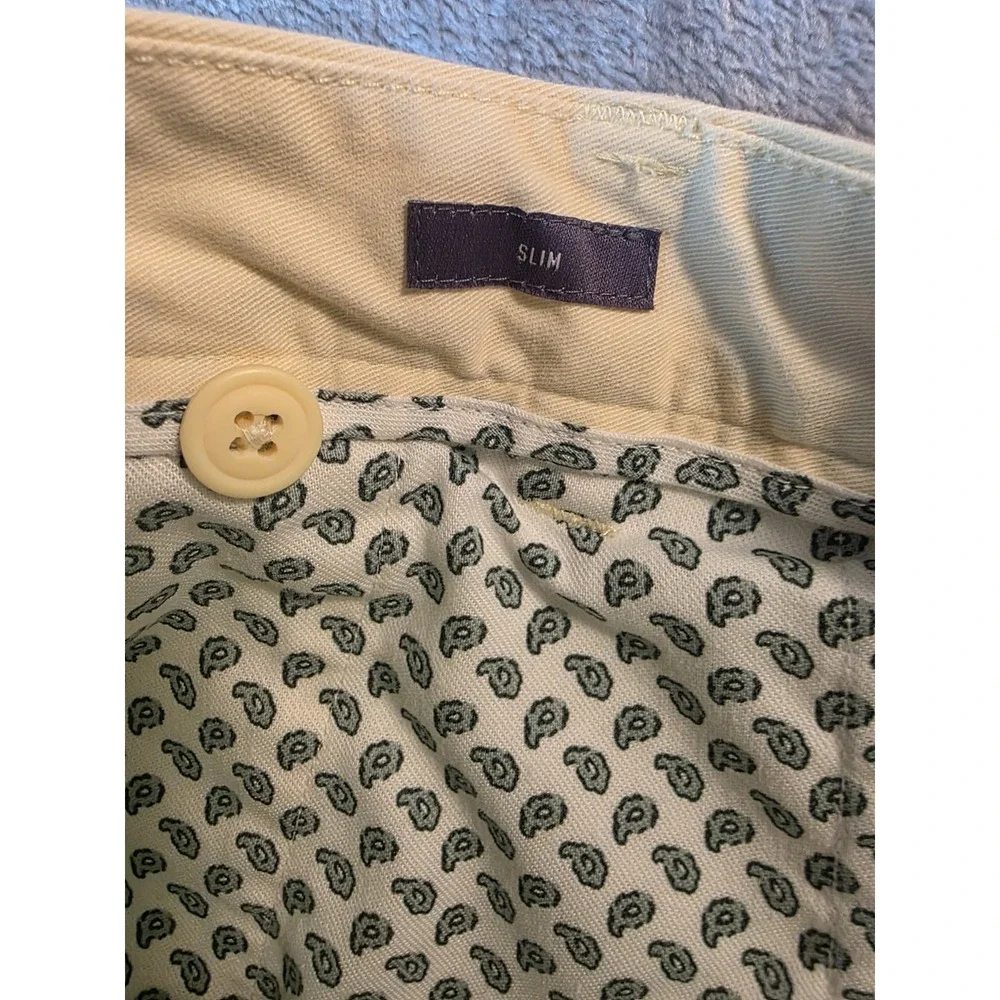 Bonobos Men's Chino Pants 34x30 Yellow Slim Fit Flat Front Casual